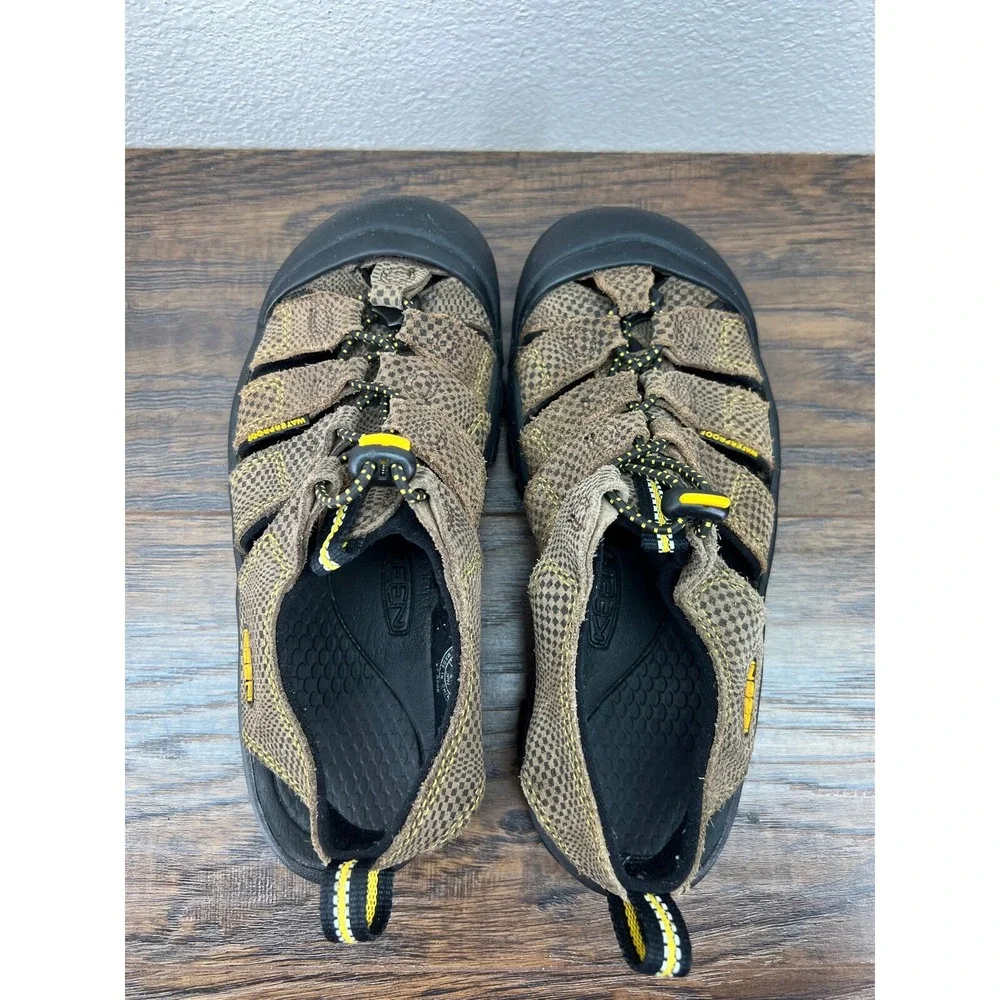 Keen Kids Boys Shoes Size 3 Brown Leather Geometric Waterproof Outdoor Sport